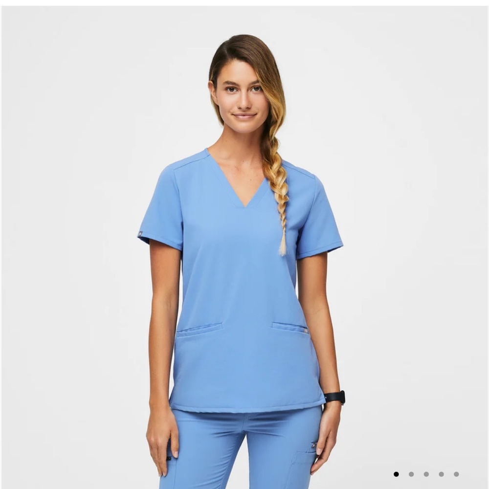 Figs Scrub Top Technical Collection Ceil Blue (M)